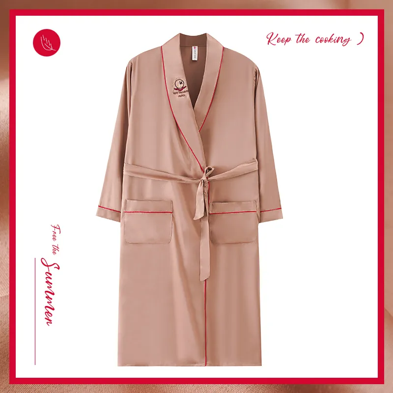 Maultiay Bath Robes Women's Khaki-1