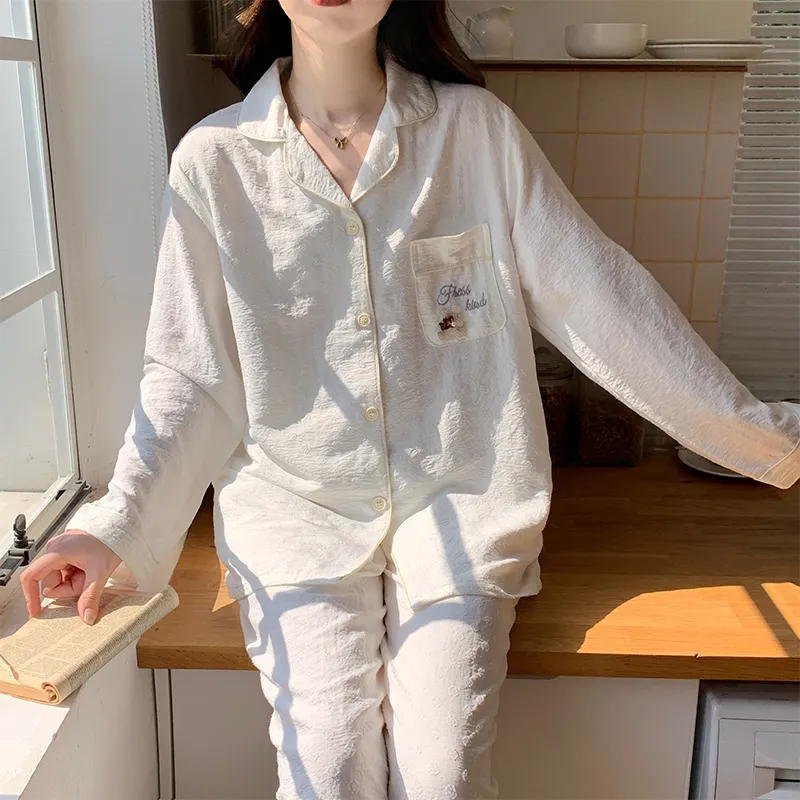 Maultiay Pajama Set Women's Milk White-1