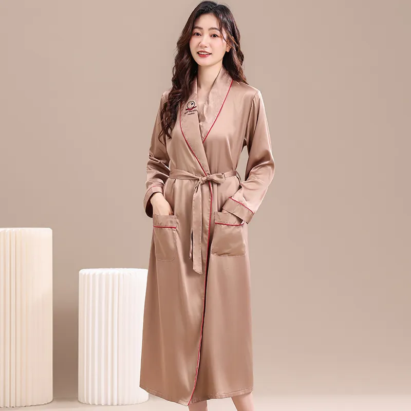 Maultiay Bath Robes Women's Khaki-2