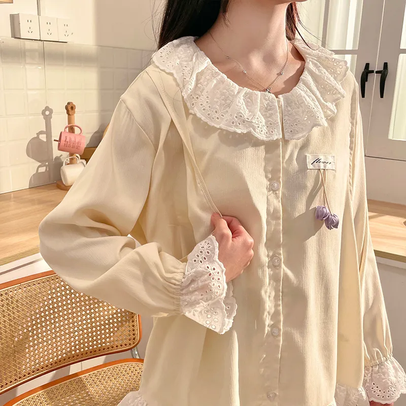 Maultiay Pajama Set Women's Apricot-2