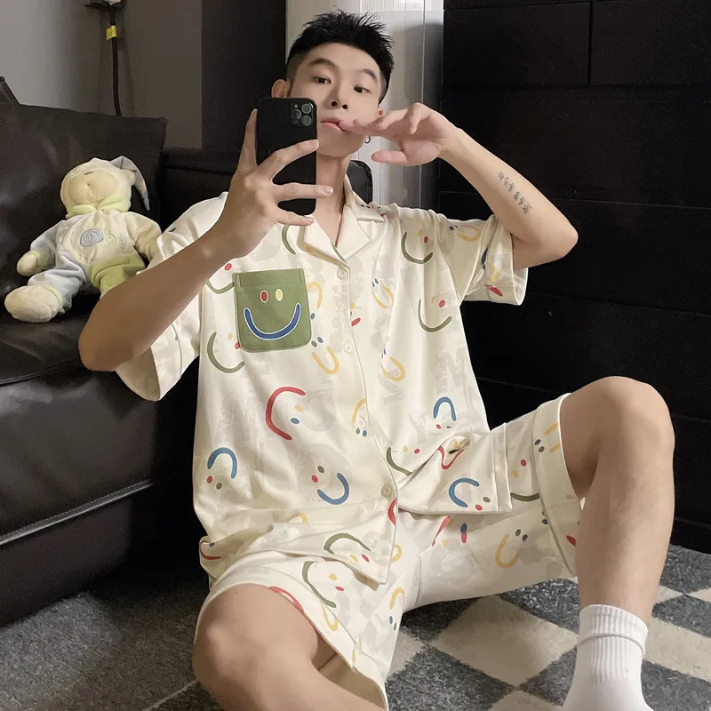 Maultiay Pajama Set Men's Apricot-2