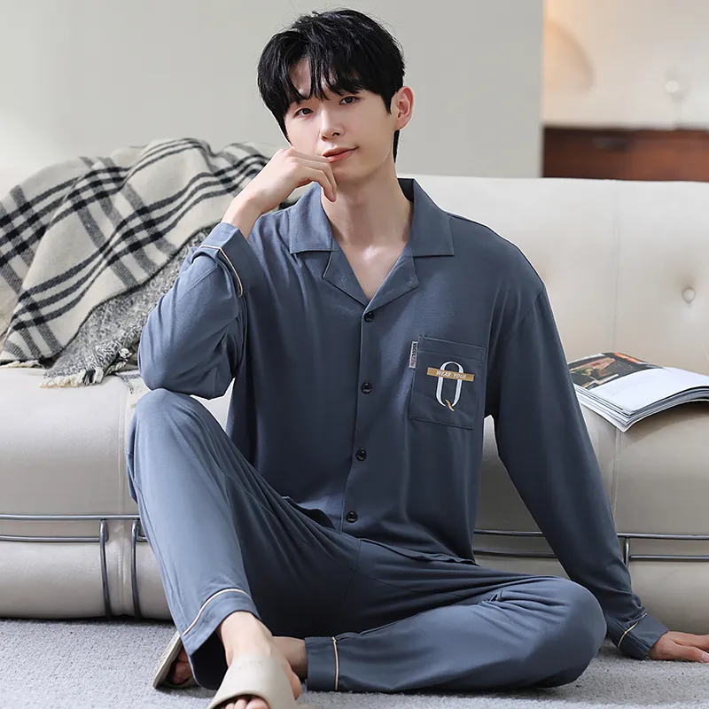 Maultiay Pajama Set Men's Dark Blue-5