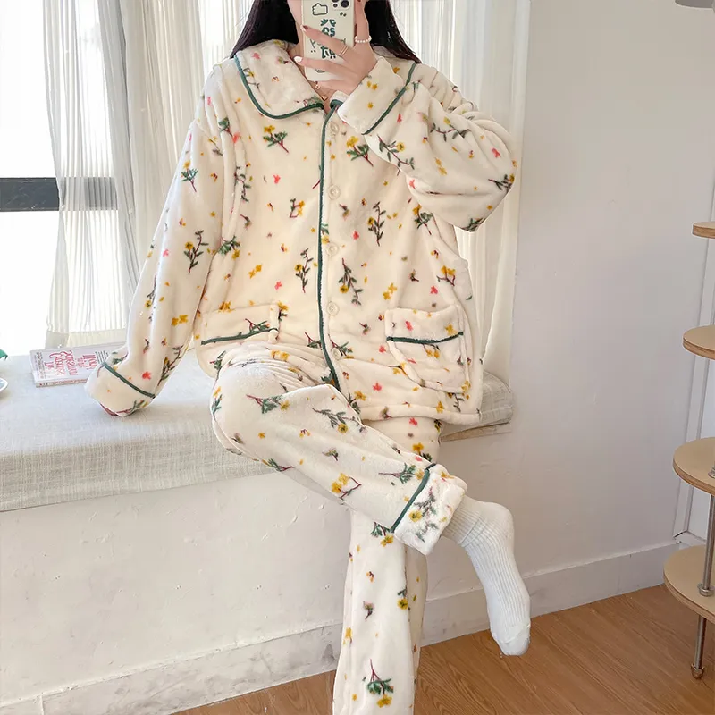 Maultiay Pajama Set Women's Apricot-2