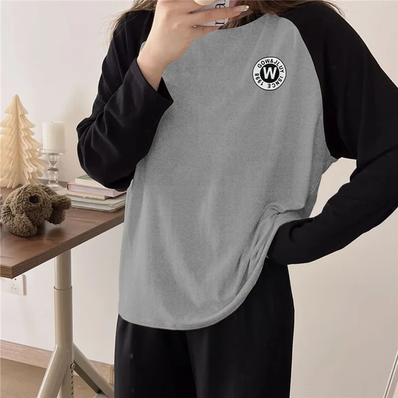 Maultiay Pajama Set Women's Black & Gray-5