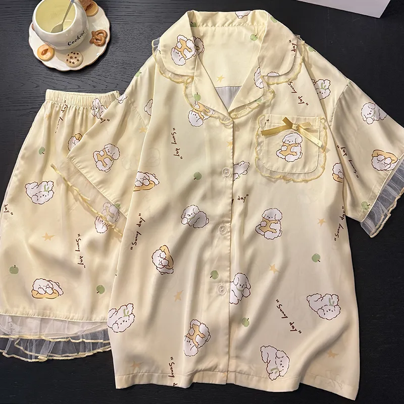 Maultiay Pajama Set Women's Yellow-2
