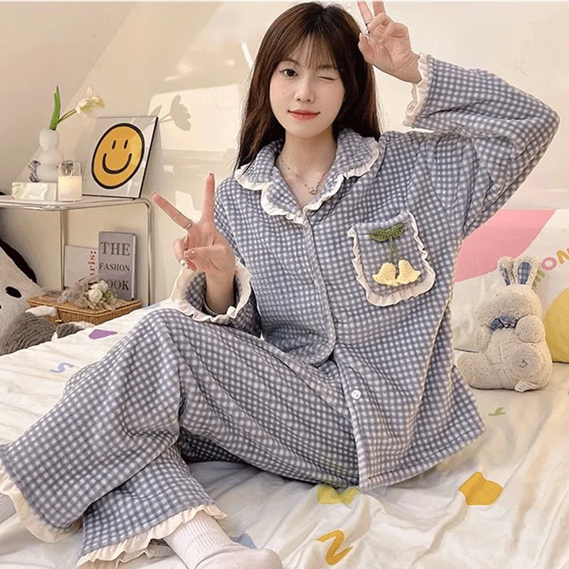 Maultiay Pajama Set Women's Blue-5