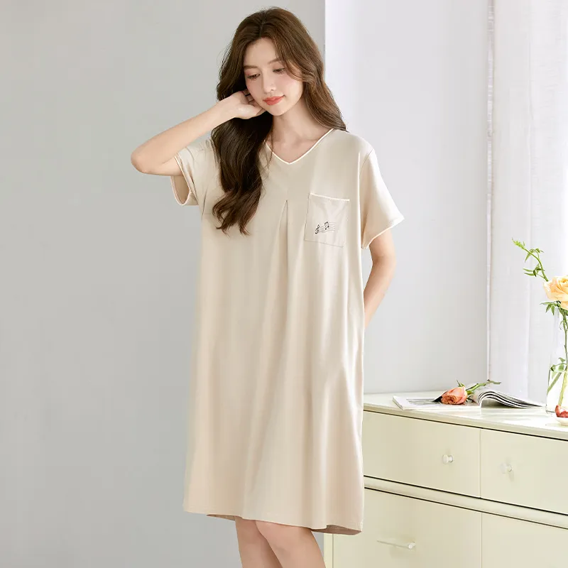 Maultiay Pajama Gift Box Spring And Summer Women's Dark Apricot-2