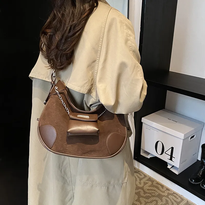 BRINCH PU Shoulder Bag Regular Women's Khaki Red Black Coffee-13