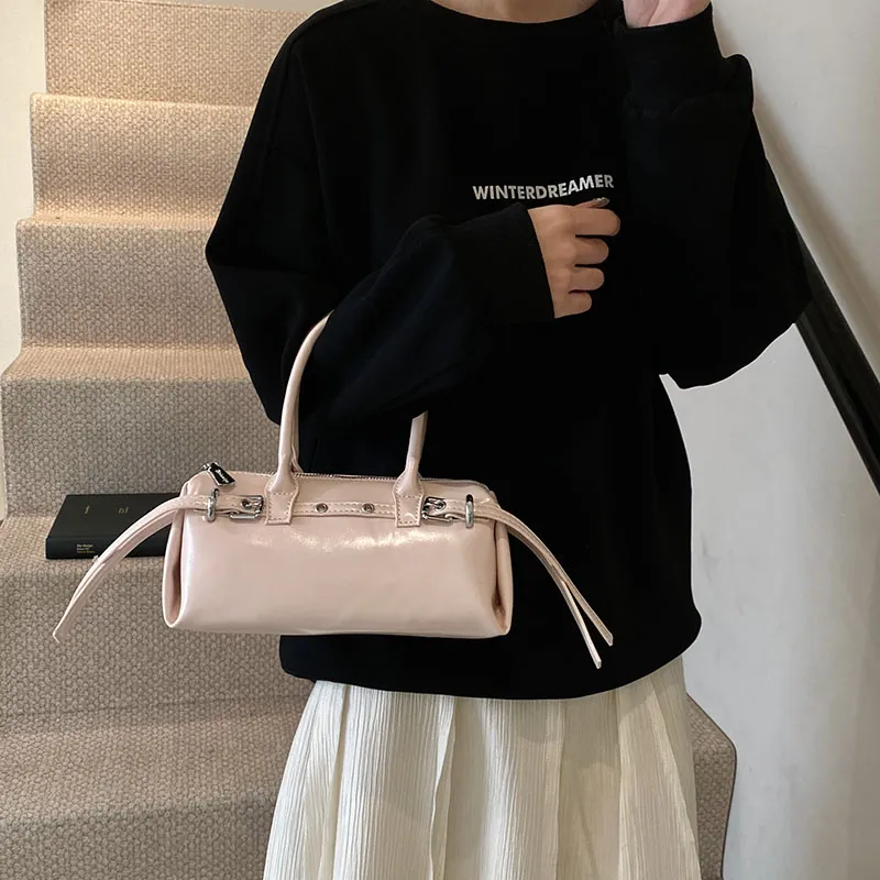 BRINCH PU One Shoulder Handbags Regular Women's Black Khaki/Pink/Ecru-8