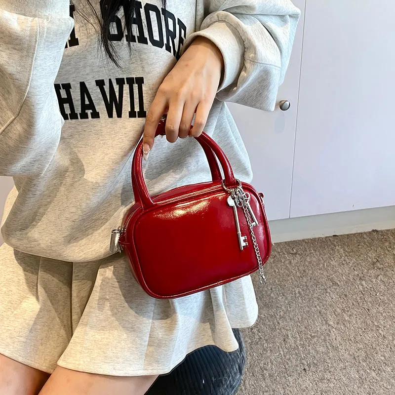Bansusu PU Handbag, Shoulder Bag, Crossbody Bag Regular Women's Pearl White/Silver/Black/Red-17
