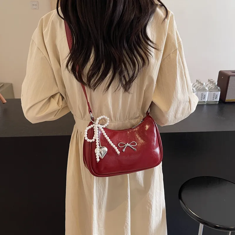 Bansusu PU Shoulder Bag Regular Women's Ecru/Silver/Black/Burgundy/Brown-13