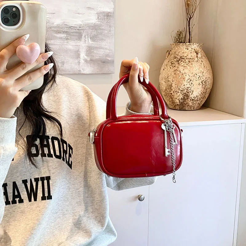 Bansusu PU Handbag, Shoulder Bag, Crossbody Bag Regular Women's Pearl White/Silver/Black/Red-18
