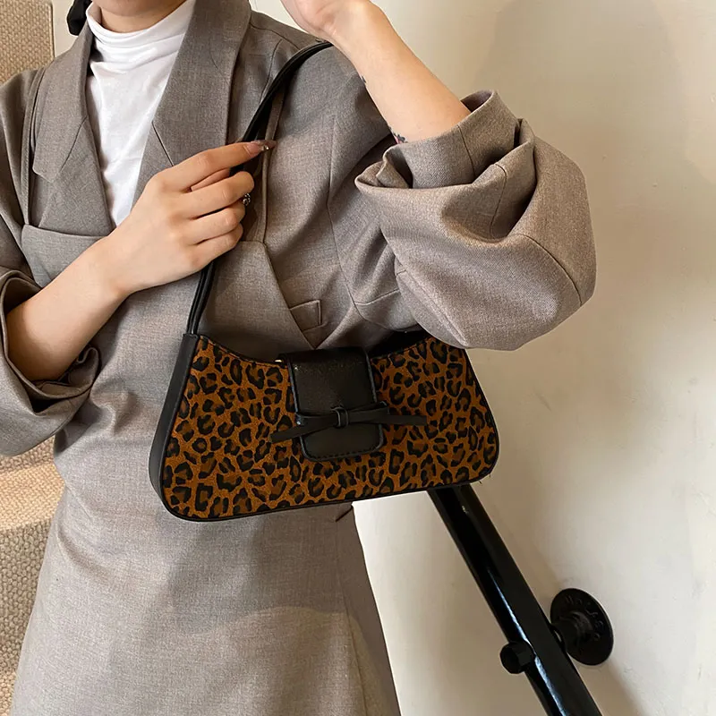 Bansusu PU & Matte Shoulder Bag Women's Black Leopard Print/Brown Leopard Print-2