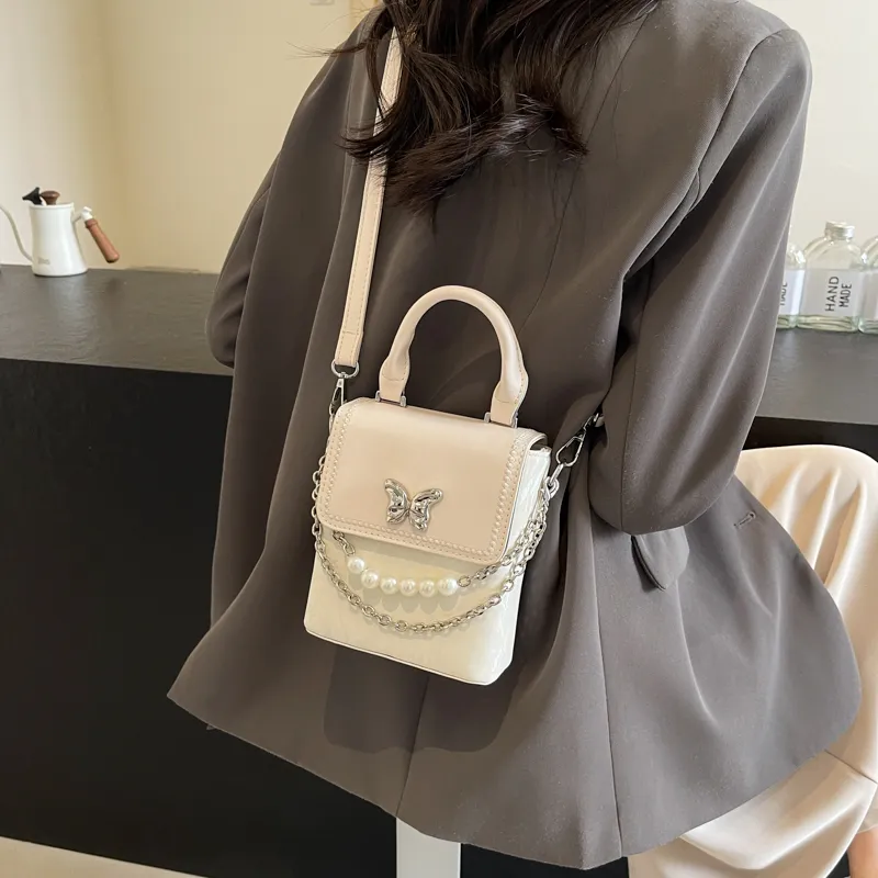 Bansusu Pu Small Square Bag, Shoulder Bag, Crossbody Bag, Handbag Regular Women's Ecru/Silver/Blue/Black/Pink-6