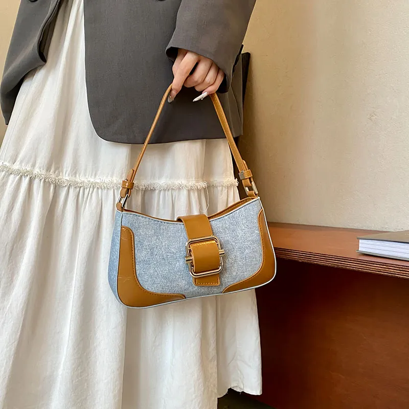 Bansusu PU Shoulder Bag Women's Denim Silver/Denim Brown/Denim Black-8