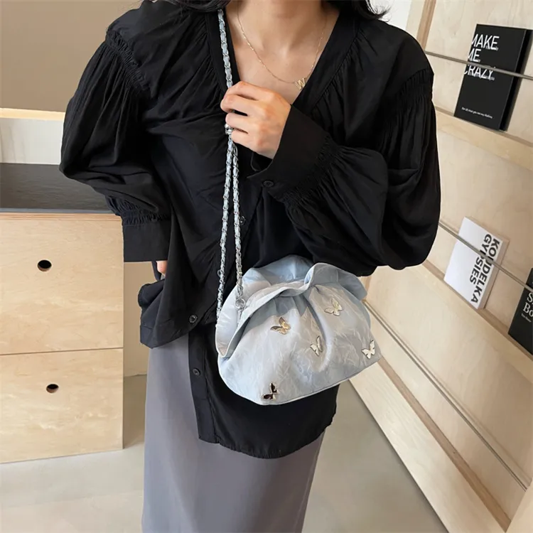 BRINCH PU One Shoulder Crossbody Shoulder Bag Women's Black/Ecru/Silver/Blue-11