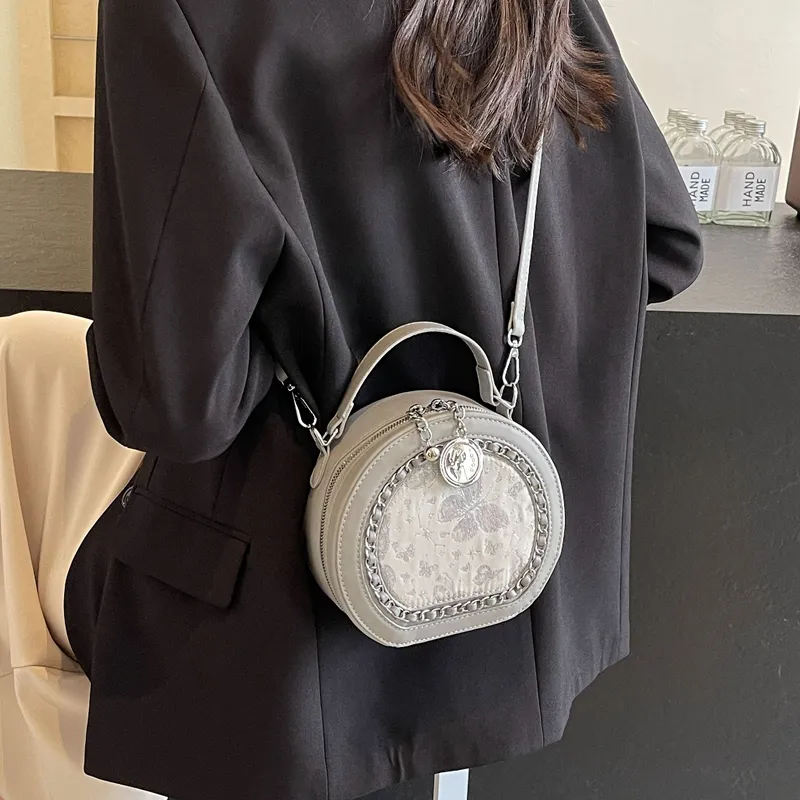 BRINCH PU One Shoulder Handbags Regular Women's White/Silver/Pink-4