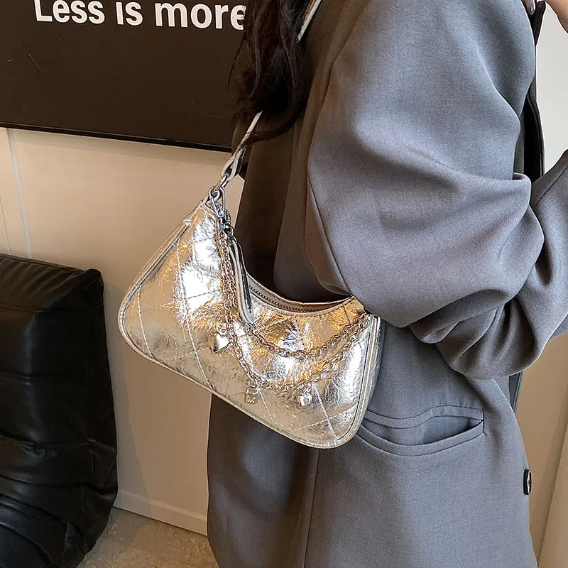 Bansusu PU Shoulder Bag Regular Women's Dazzling Color/Black/Gold/Silver-1