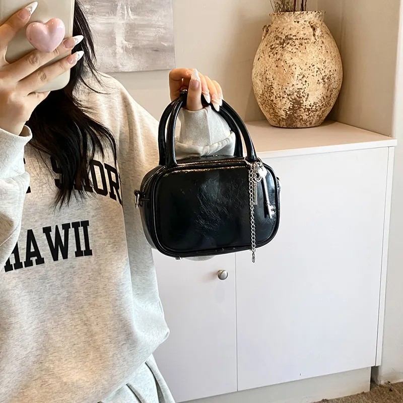 Bansusu PU Handbag, Shoulder Bag, Crossbody Bag Regular Women's Pearl White/Silver/Black/Red-12