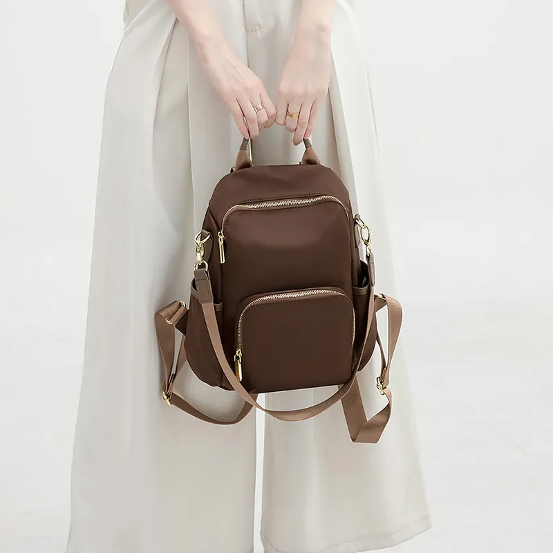 BRINCH Oxford Backpack Regular Women's Coffee Large Size-1