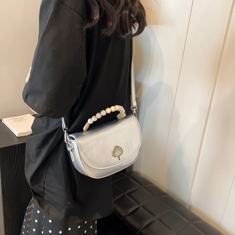 Bansusu PU Shoulder Bag Women's Black/White/Pink/Brown/Silver-1