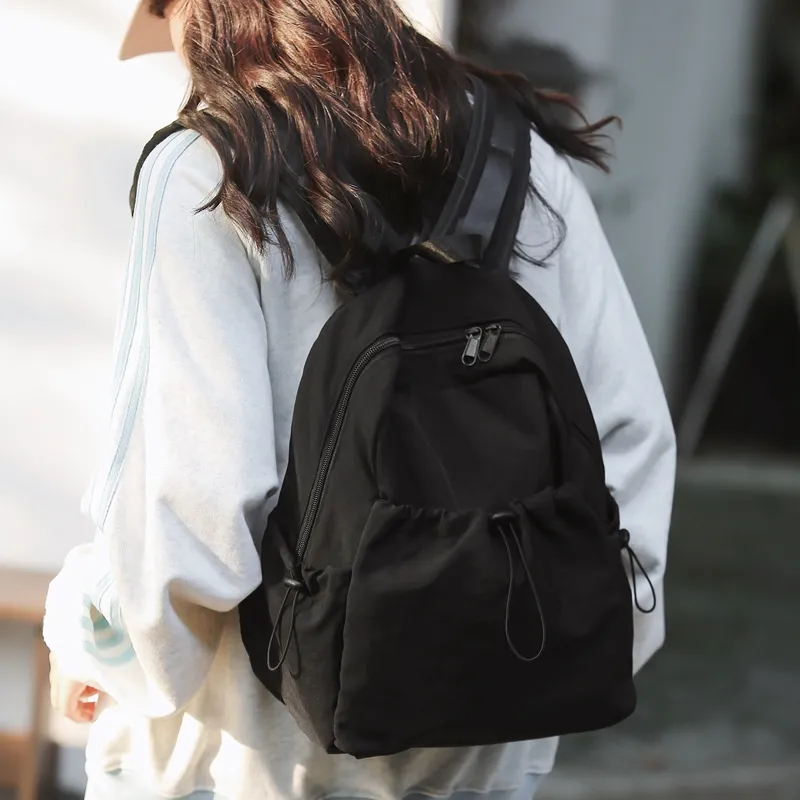 BRINCH Nylon Backpack Women's White/Pink/Khaki/Black-3