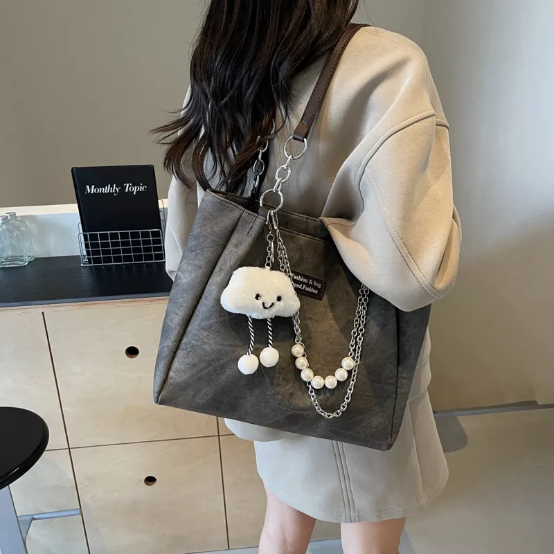 Bansusu PU Shoulder Bag Regular Women's Blue/Dark Tea-8