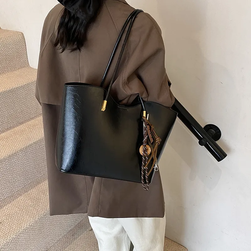 Bansusu PU Tote Bag Shopping Bag Shoulder Bags Women's Black/Red/Brown/Coffee-13