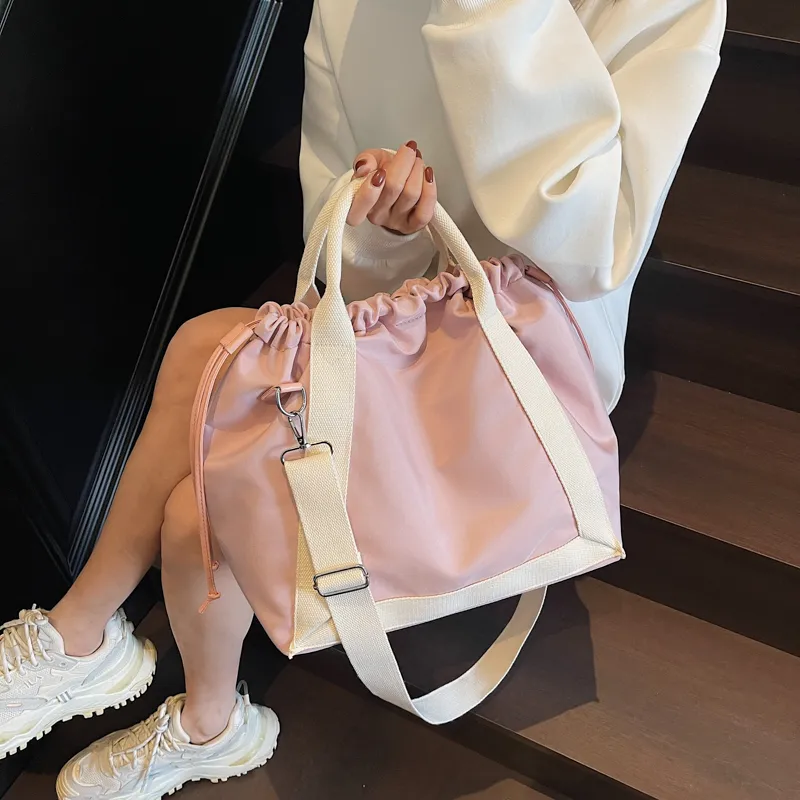 BRINCH Nylon Shoulder Bag Crossbody Bag Handbag Regular Women's Pink/Burgundy/Coffee/Black-2
