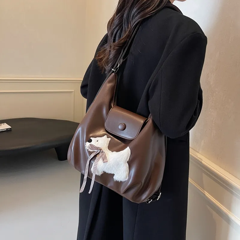 Bansusu PU Backpack Shoulder Bag Women's Black Xigang/Brown Xigang/Ecru Donut-7