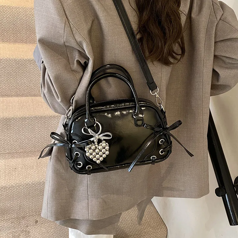 BRINCH PU Handbag Regular Women's Ecru/Gray/Pink/Black-15