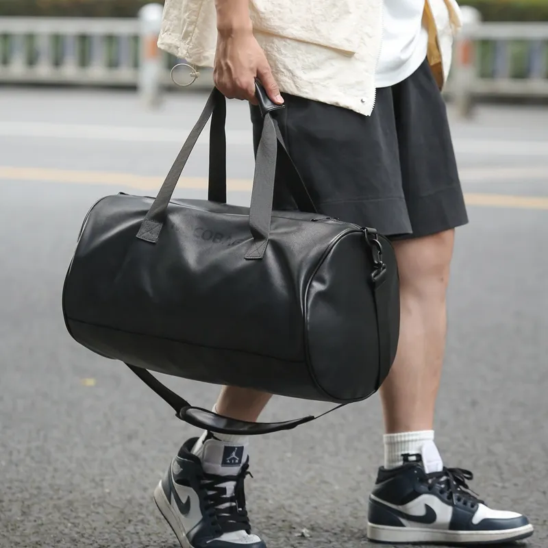 BRINCH Pu Travel Bag Regular Men's Gray/Black-4