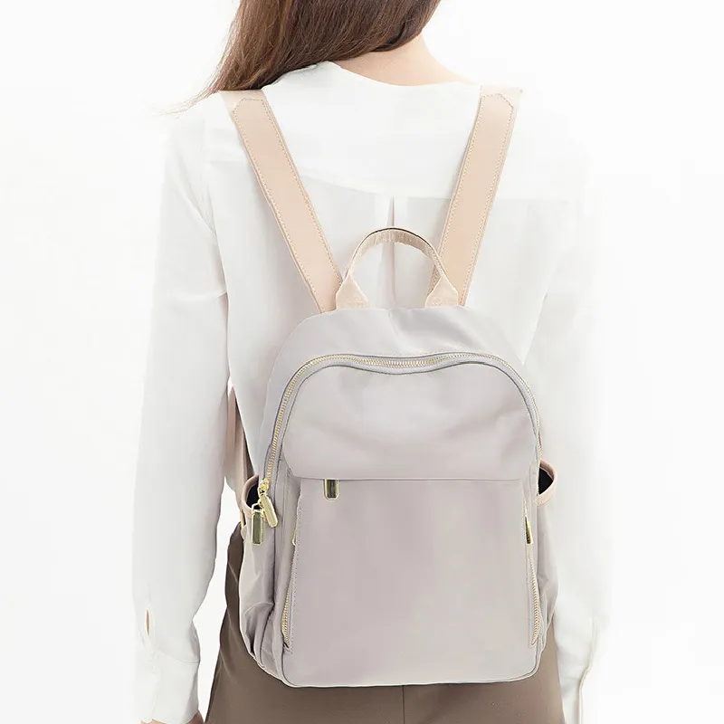 BRINCH Oxford Backpack Regular Women's Apricot & Brown/Apricot Gray/Dark Gray/Versatile Black-9