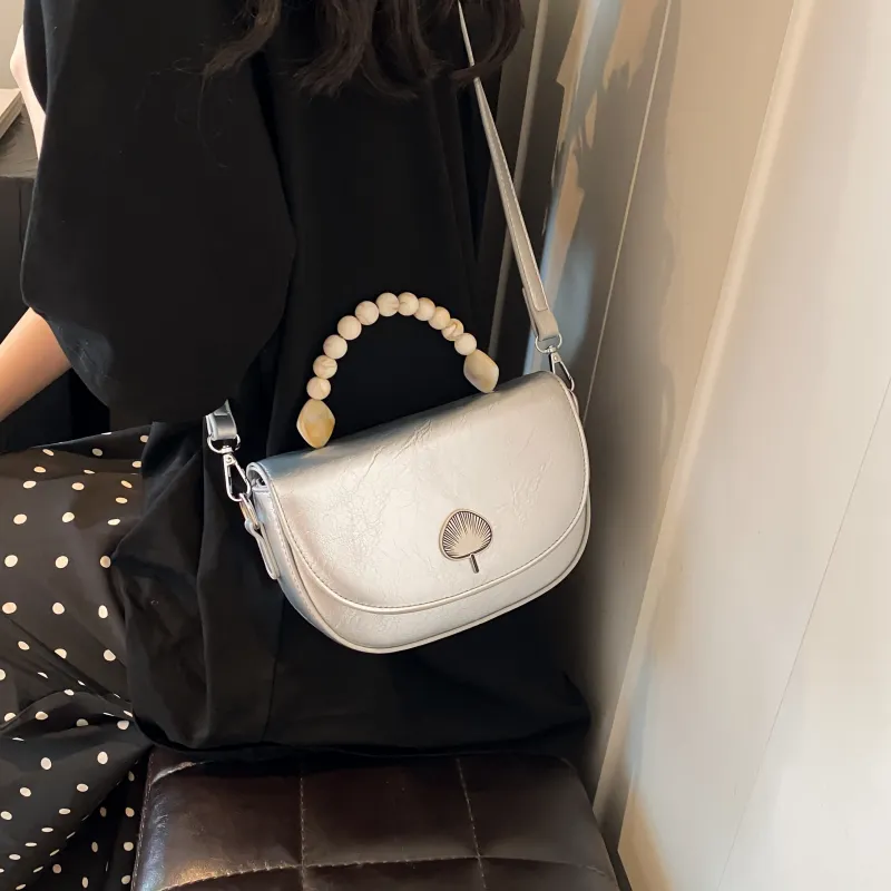 Bansusu PU Shoulder Bag Women's Black/White/Pink/Brown/Silver-2