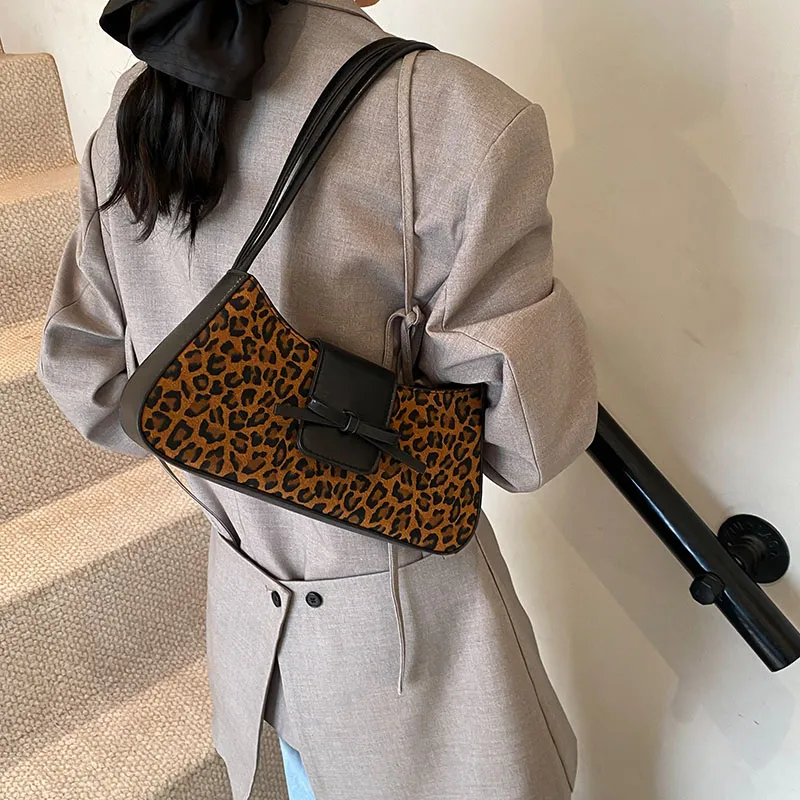 Bansusu PU & Matte Shoulder Bag Women's Black Leopard Print/Brown Leopard Print-1