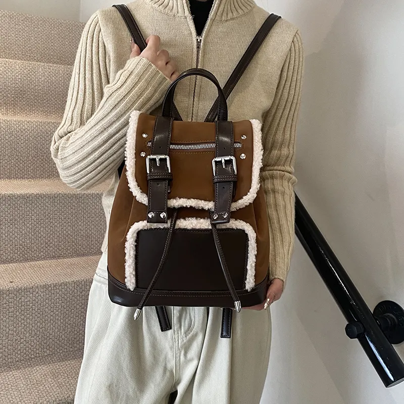 Bansusu PU & Matte Backpack Regular Women's Coffee/Brown-7