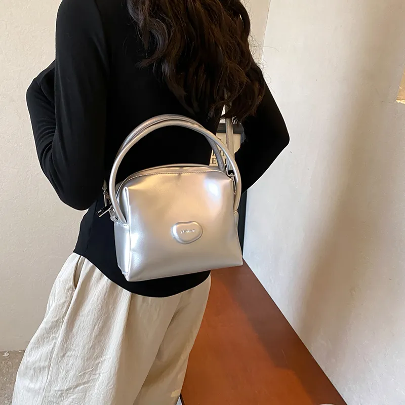 BRINCH PU Bucket Bag, Shoulder Bag, Handbag Women's Black/Red/Silver-15