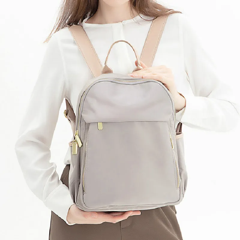 BRINCH Oxford Backpack Regular Women's Apricot & Brown/Apricot Gray/Dark Gray/Versatile Black-8