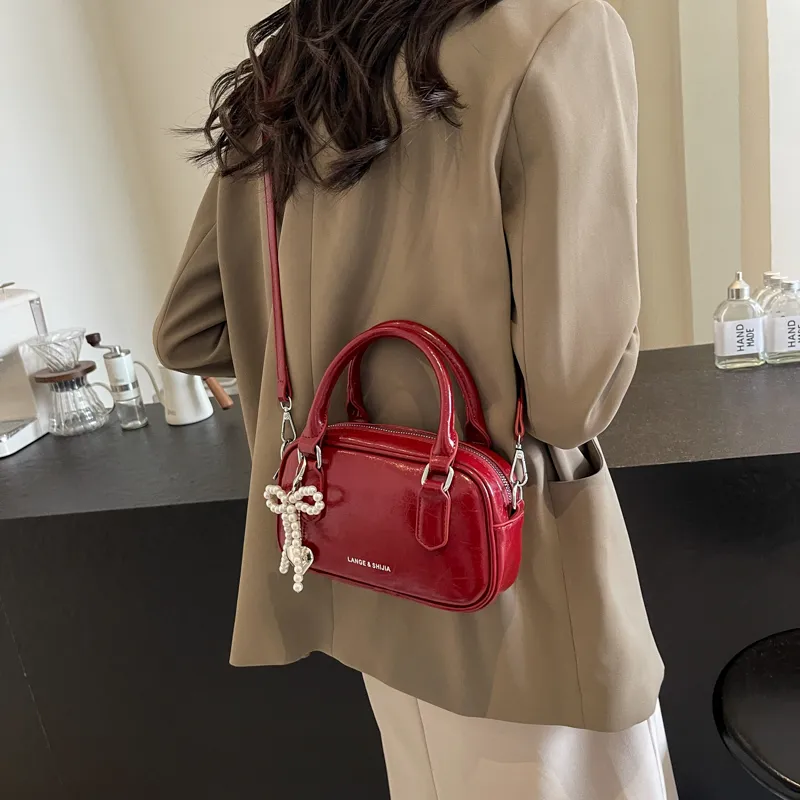 Bansusu Pu Shoulder Bag Crossbody Bag Regular Women's Ecru/Silver/Burgundy/Black-12