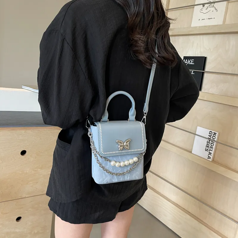 Bansusu Pu Small Square Bag, Shoulder Bag, Crossbody Bag, Handbag Regular Women's Ecru/Silver/Blue/Black/Pink-11