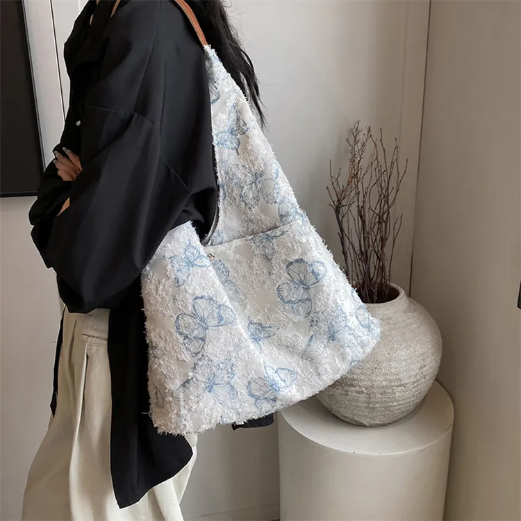 BRINCH PU Shoulder Bag Women's Floral Red/Butterfly White-4
