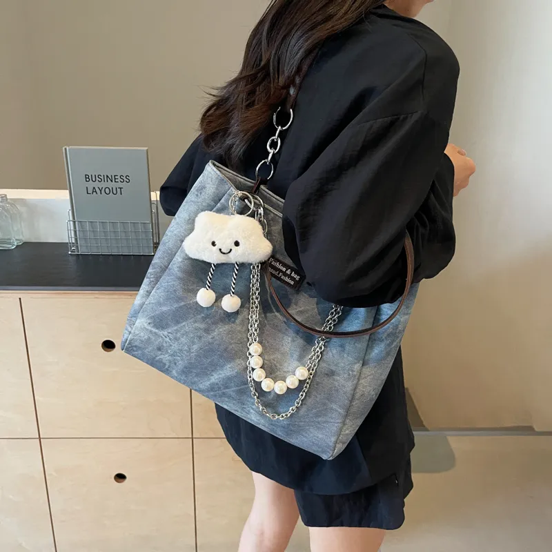 Bansusu PU Shoulder Bag Regular Women's Blue/Dark Tea-1