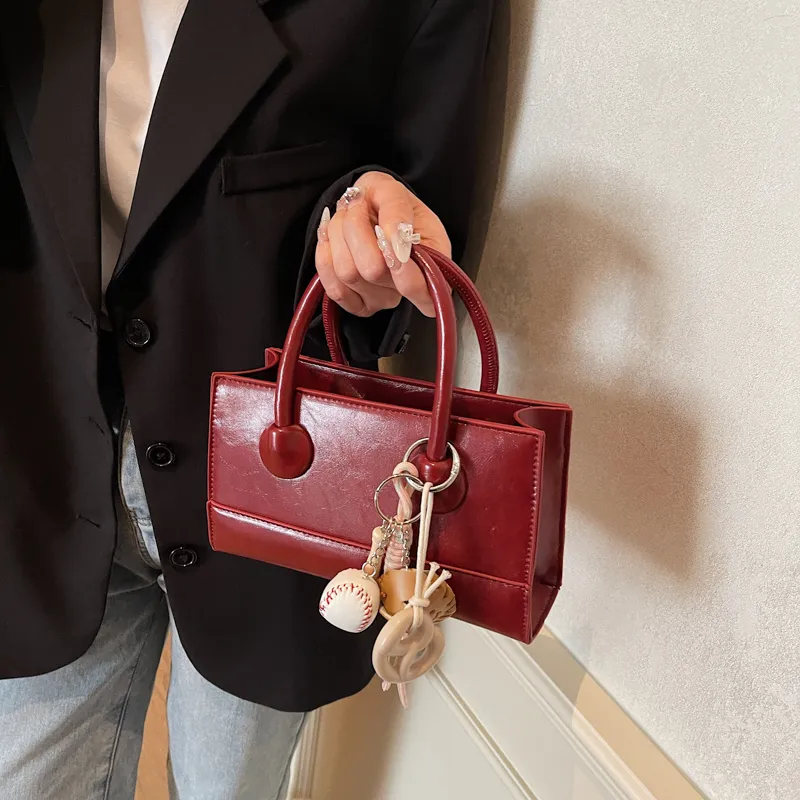 BRINCH PU One Shoulder Handbags Regular Women's Black/Ecru/Red/Pink-8