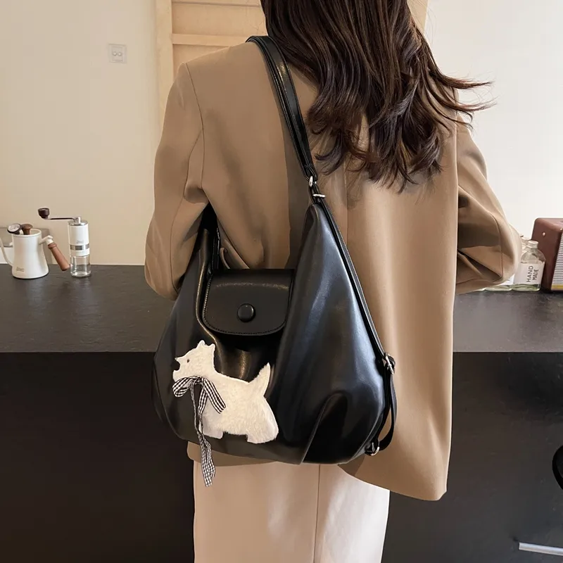 Bansusu PU Backpack Shoulder Bag Women's Black Xigang/Brown Xigang/Ecru Donut-2