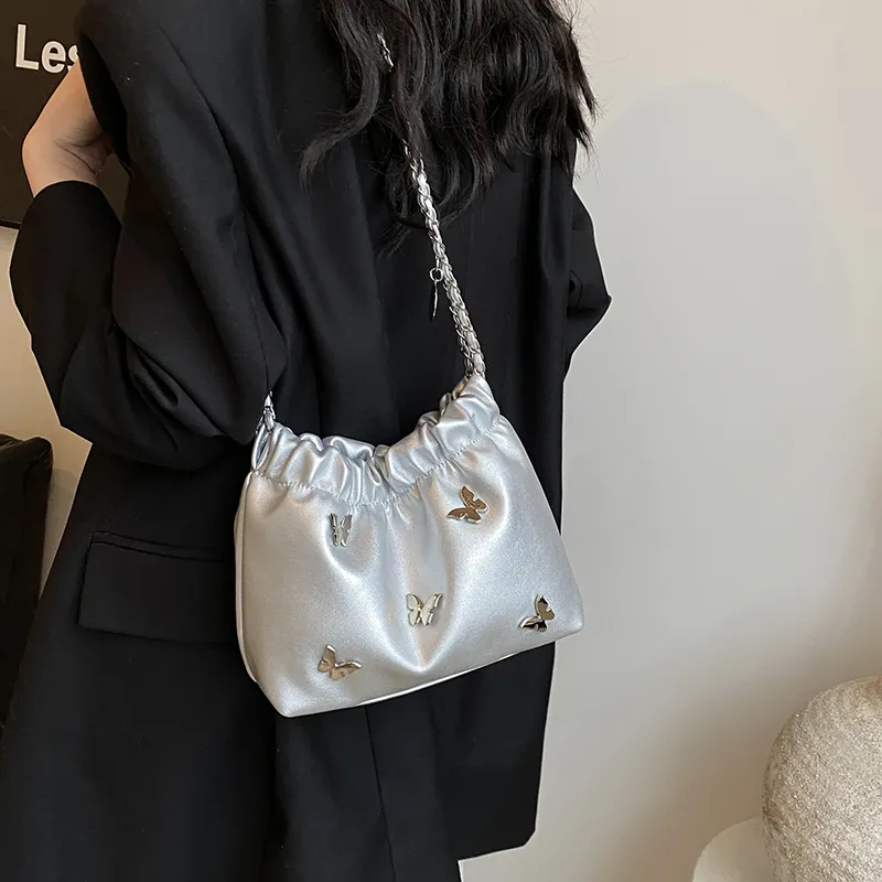 BRINCH PU Shoulder Bag Women's Silver/White/Black/Pink-2