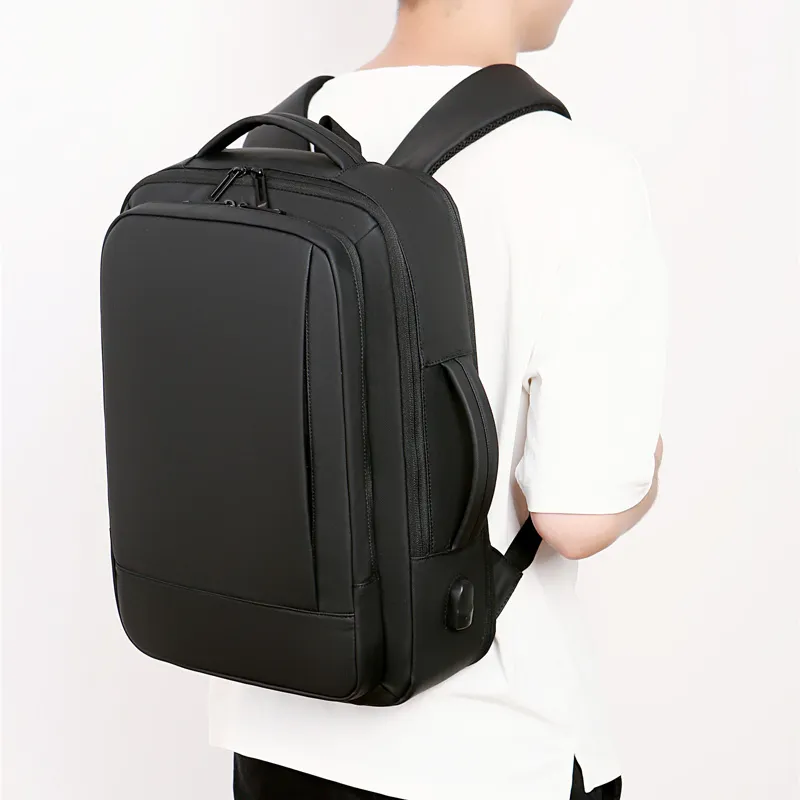 BRINCH Water Resistant Membrana Dermalis Backpack Men's Black Gray-1