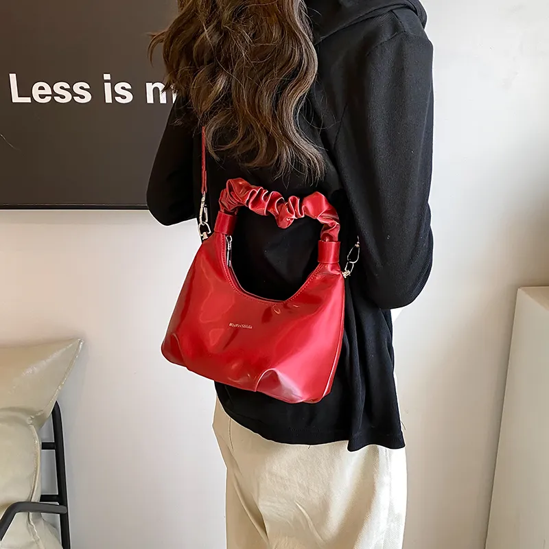 BRINCH PU Crossbody Handbag Women's Black/Red/Blue/White-4