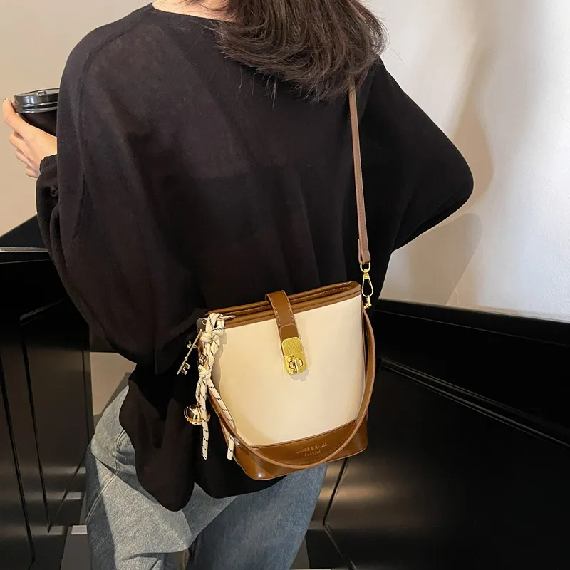 BRINCH PU Bucket Bag Handbag Small Size Women's Multicolor-7