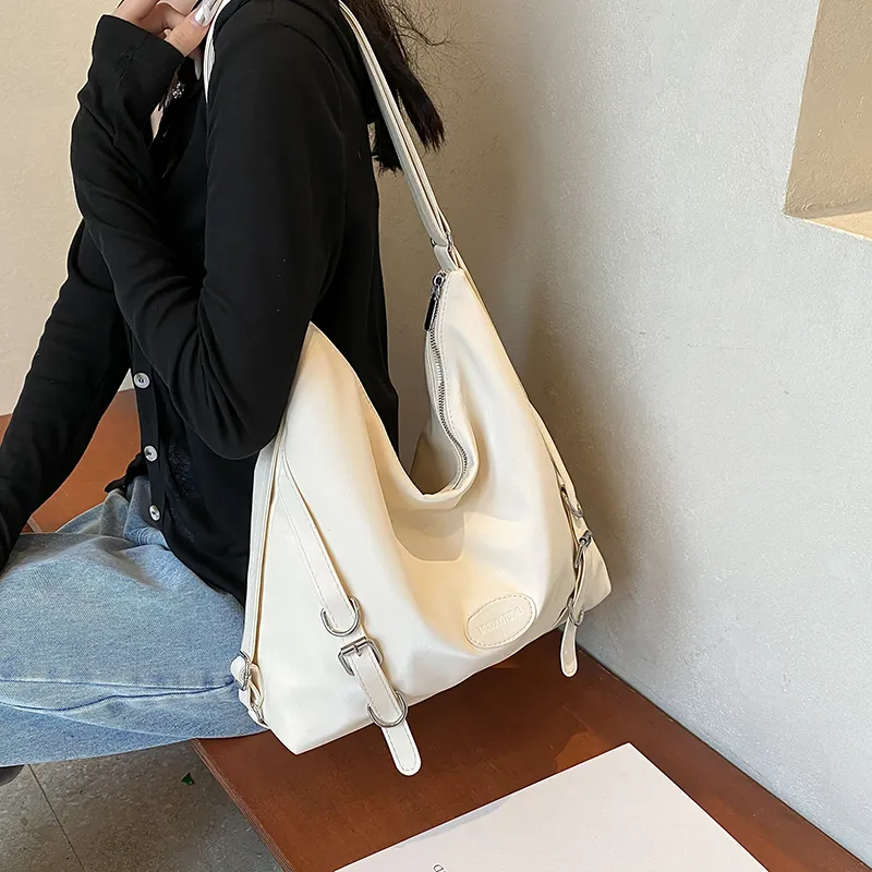 Bansusu Pu Double Shoulder Handbag, Shoulder Bag Women's White/Blue/Black/Silver-2