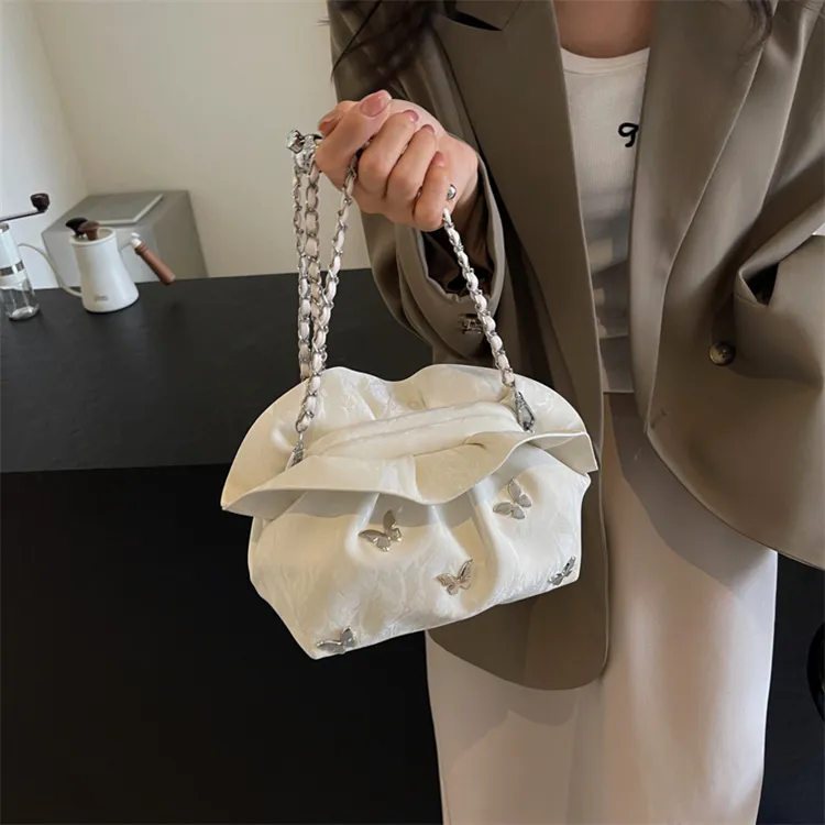 BRINCH PU One Shoulder Crossbody Shoulder Bag Women's Black/Ecru/Silver/Blue-5